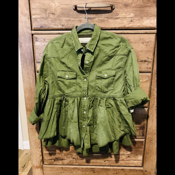 Free People Dylan button down Babydoll top - Picture 5 of 7